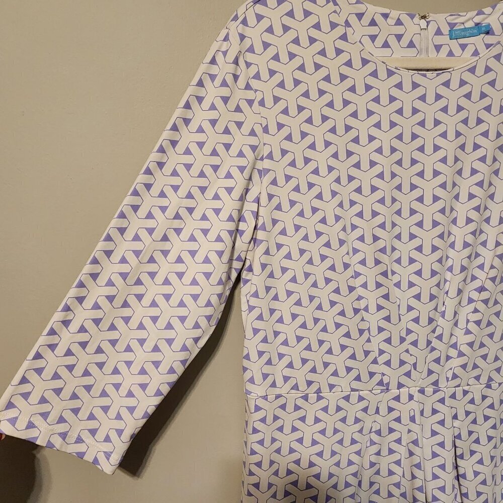 J.Mclaughlin dress sz XL women white geometric pattern Catalina fabric - Picture 6 of 13